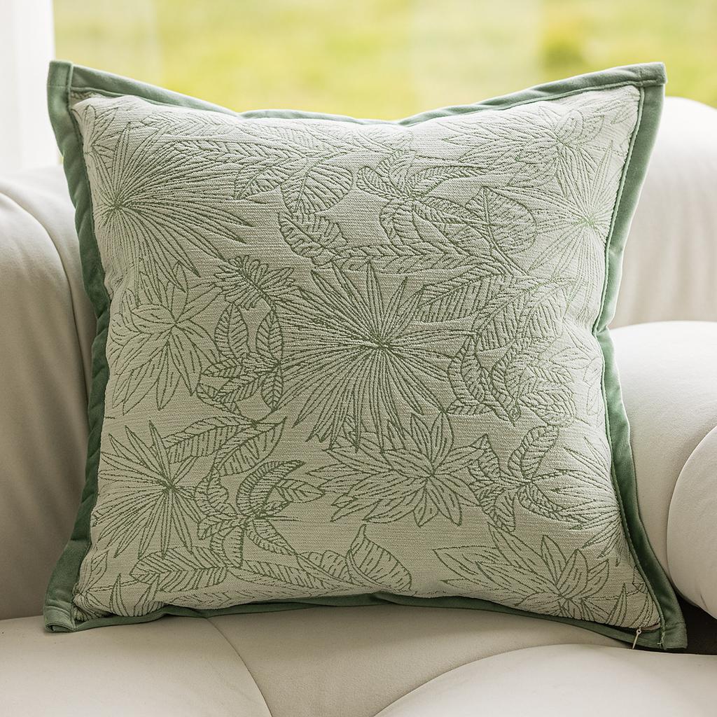 45x45cm French Green Pillowcase Embroidered Plush Throw Pillow Cover Living Room Sofa Decor Pillow Headboard Cushion Covers