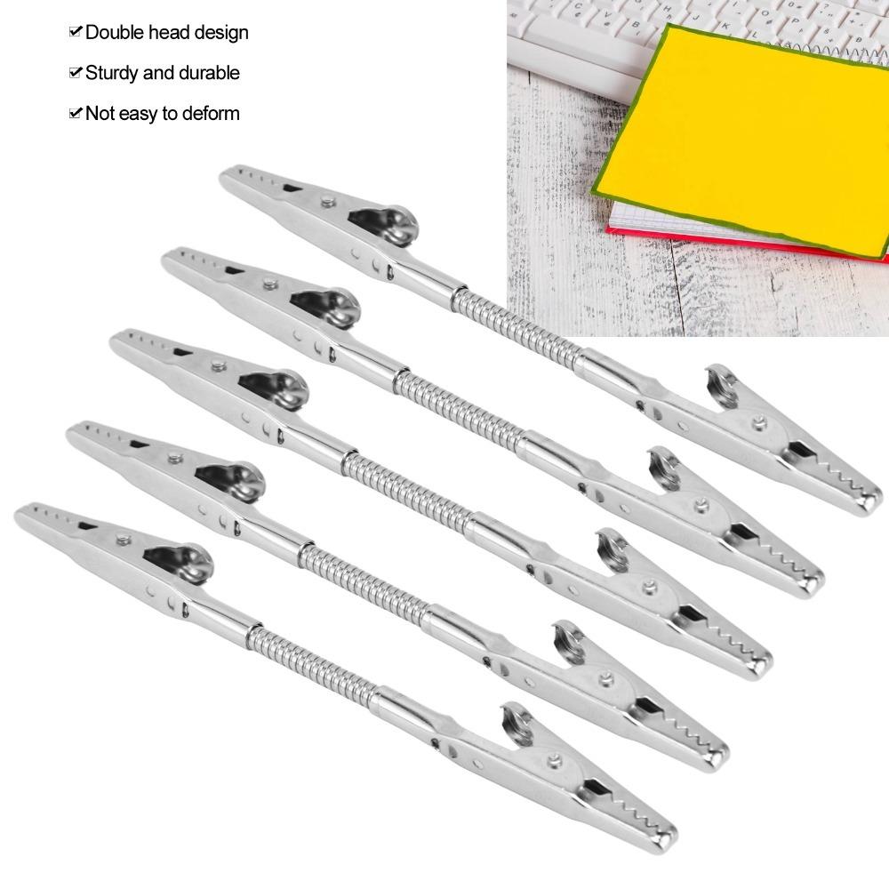 5Pcs Bendable Structure Double Head Alligator Clip Memo Note Clip Price Tag Showing