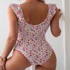 Floral One-piece Swimsuit Women's Meat-covering Bikini Hot Conservative Swimming Suit