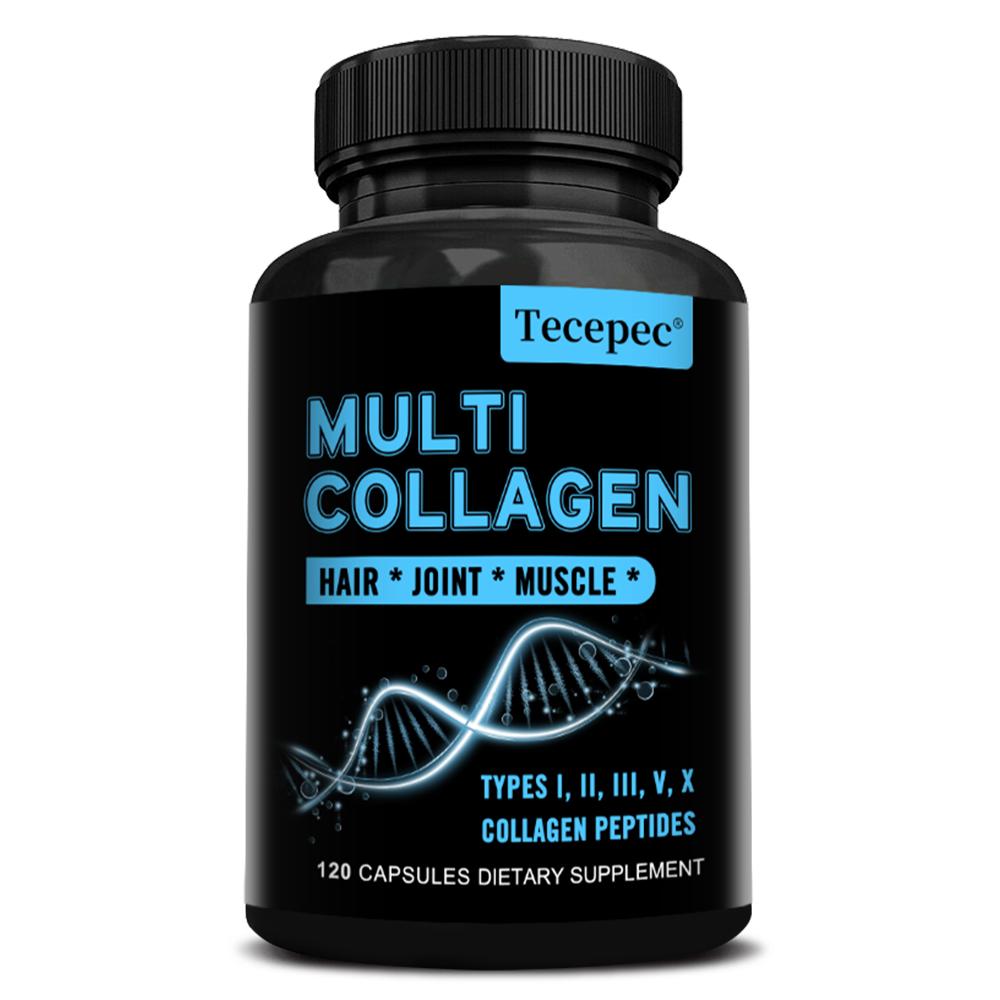

Multi Collagen Dietary Supplement With Types I, II,III,V, X Collagen Peptides 120 Capsules