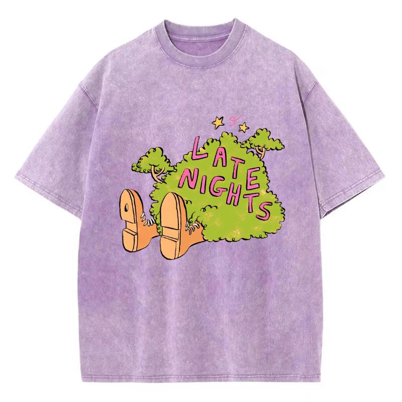 

Женская футболка с принтом зеленой травы, горячая варка, оверсайз, вареный деним, короткий рукав, винтажный топ, одежда высокого качества 3XL