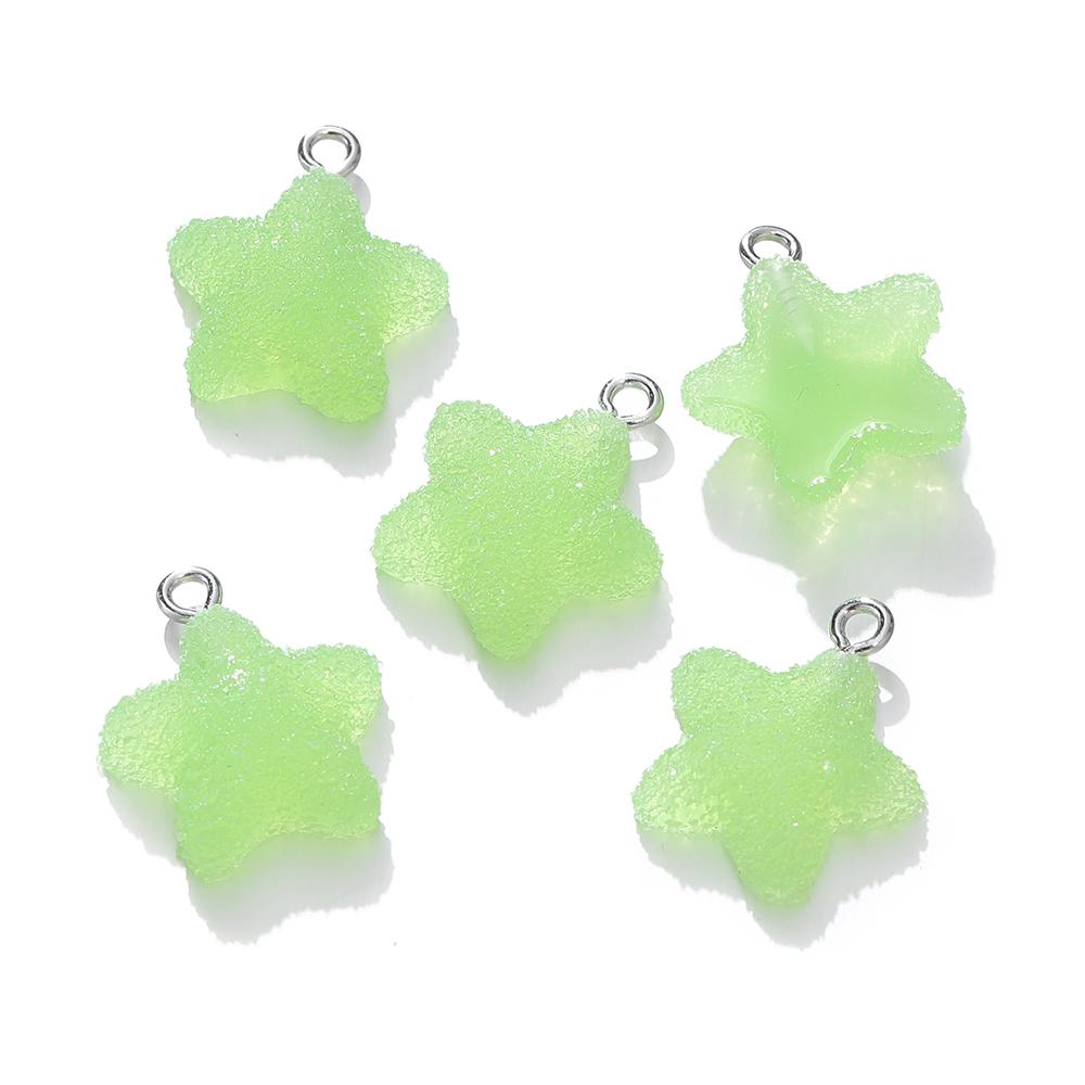 10pcs/lot Simulation Five-Pointed Star Soft Candy Cute Charms Pendant for DIY Earrings Necklace Jewelry Accessories Finding