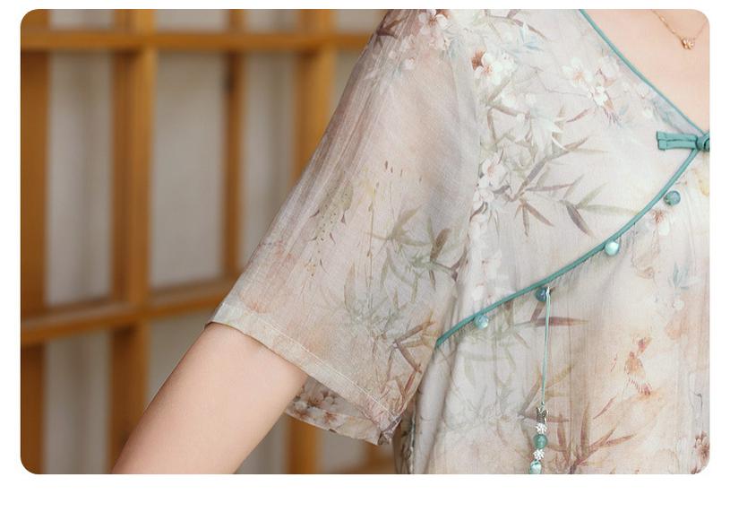 Stilvolles Qipao-Kleid für Frauen mittleren und höheren Alters, Sommer 2026 - Neuer chinesischer Stil Rock