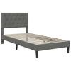 Dark Grey Upholstered Bed Frame with Headboard 90 x 190 cm Velvet