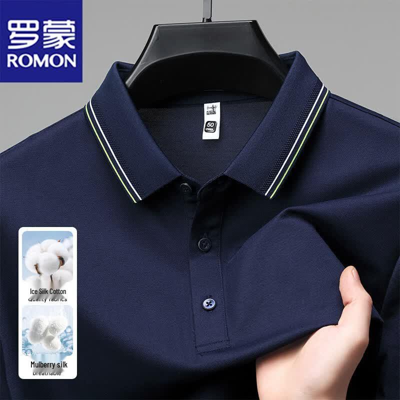 ROMON Men s Summer Lapel Polo Shirt 170/88A/48