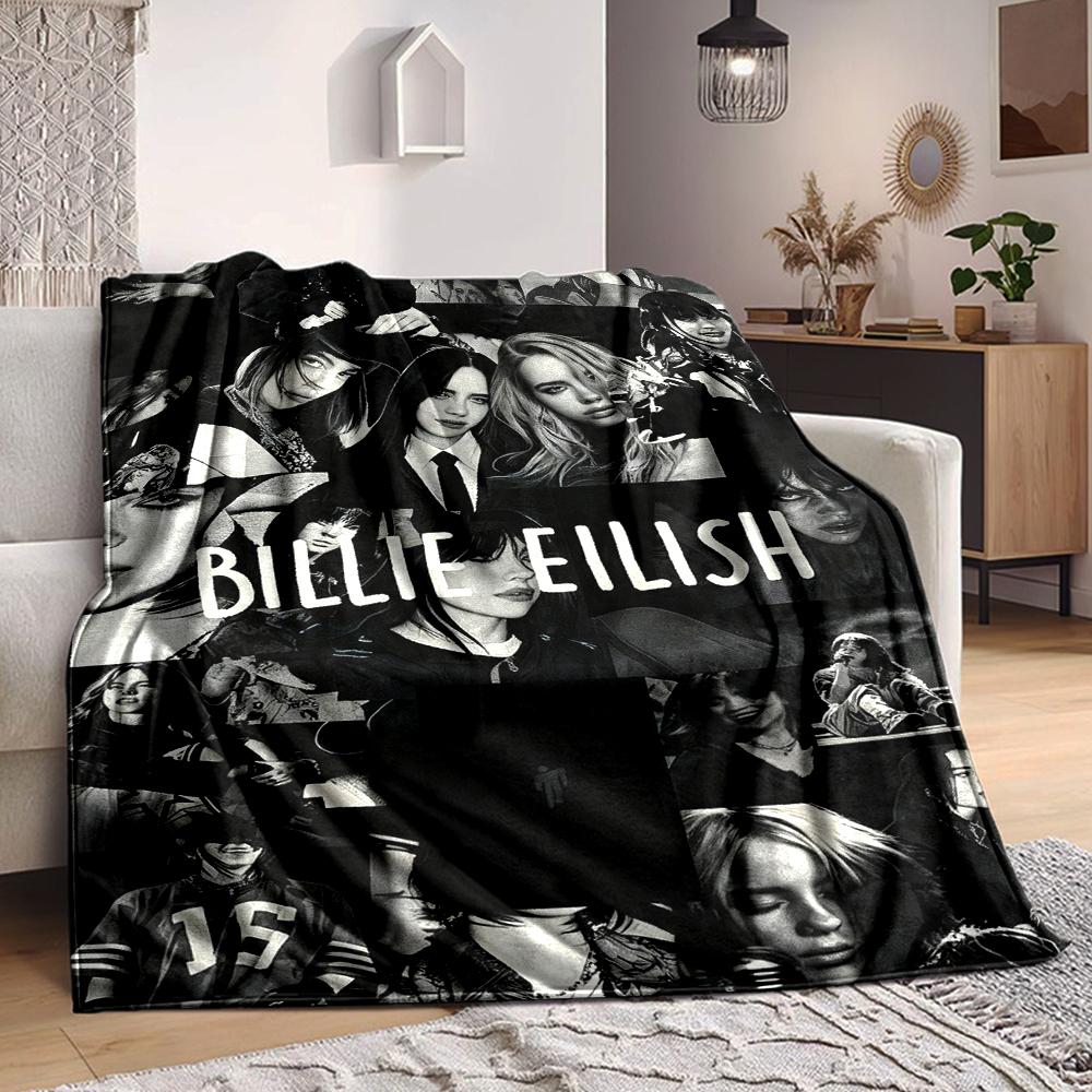 1Pc Billie Eilish Collage Blanket Soft And Comfortable Casual Warm Camping Travel Christmas Halloween Xmas Gift M924457