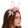 Hair Hoop Flower Decor Bunny Ears Design Headband Cosplay Birthday Photography Props Easter Party Headgear