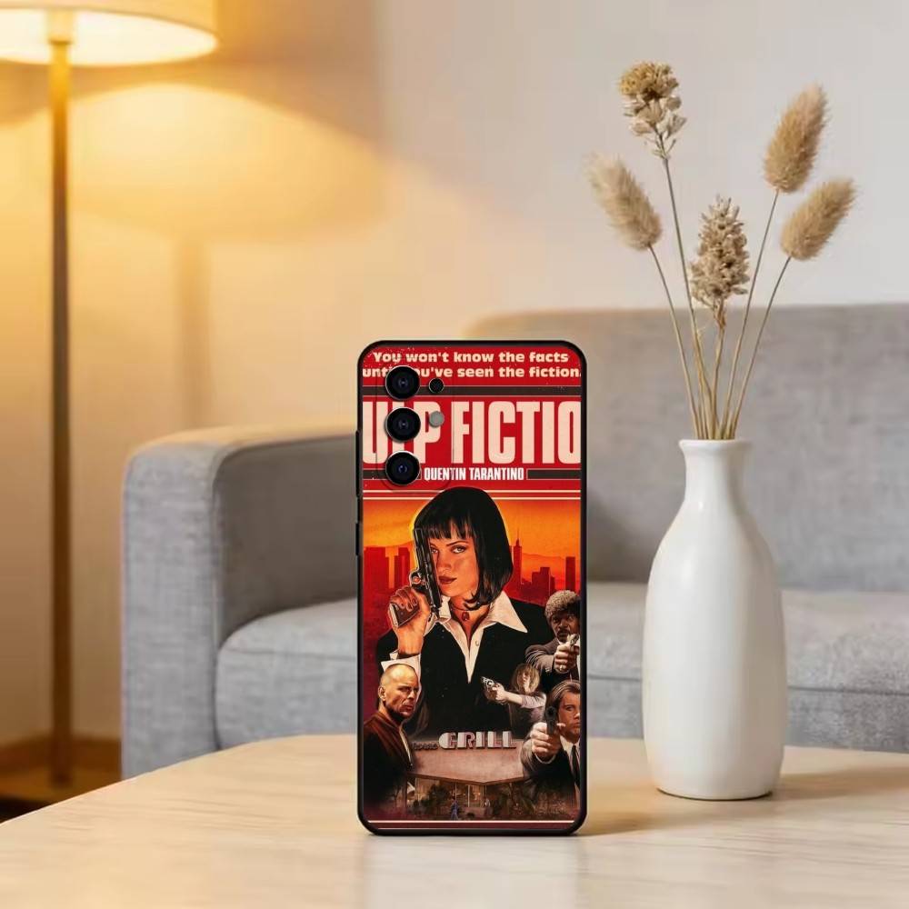 P-Pulp F-Fiction Movie Phone Case For Samsung S25,S24,S21,S22,S23,S30,Ultra,S20,Plus,Fe,Soft Silicone Black Cover