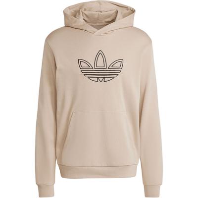 adidas Originály Trefoilová mikina FW24 Séria Outline Módna Pohodlná Mäkká Mikina s Kapucňou Pánske Mikiny Béžová JJ1505