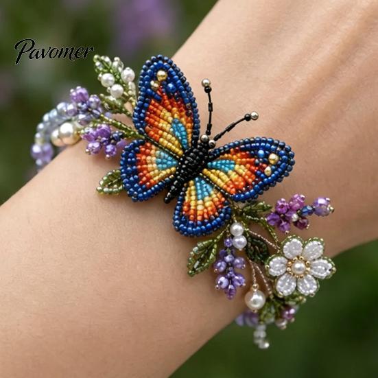 Bead Embroidery Craft Set DIY Beaded Bracelet Making Kit, Beginner-Friendly Animal Unique Jewelry Crafting Beadwork for Adults, Lovers Creative
