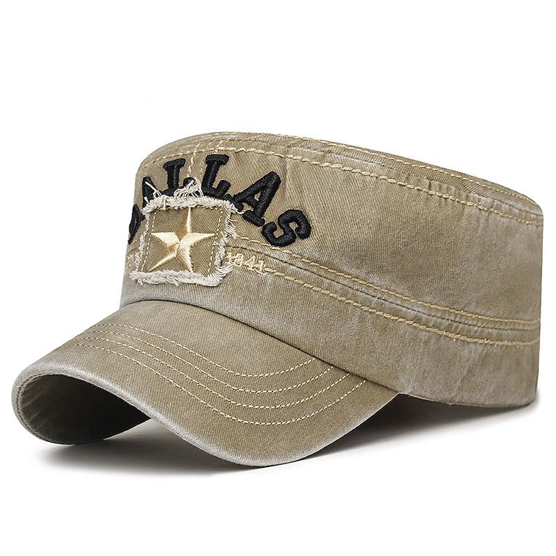 Cappello Piatto Ricamato Primavera Autunno Uomo Cappello Traspirante Berretti Militari Visiera Esercito Cappello Allenamento Cappelli Cadetto