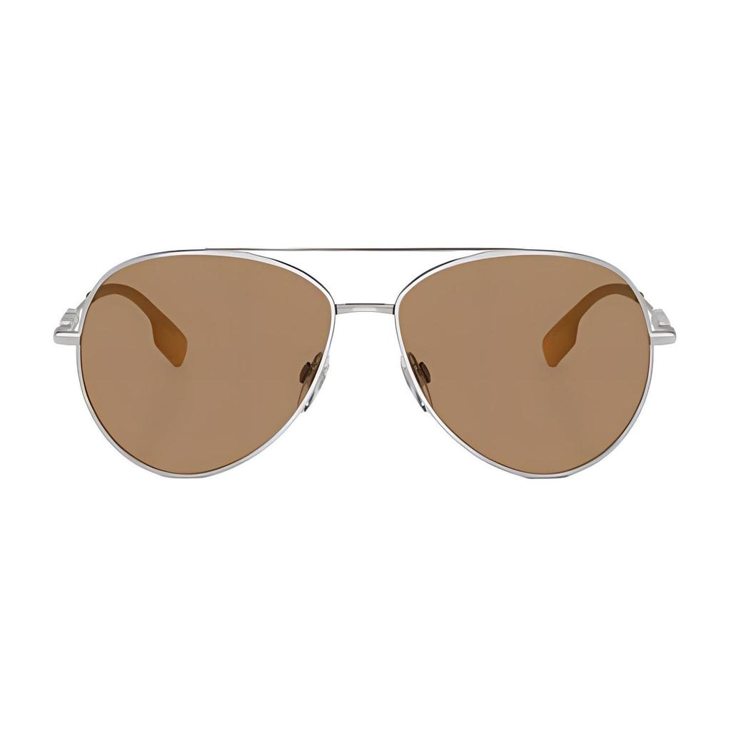 Burberry Logo Metal Pilot Sunglasses Women Sunglasses Silver BE3147