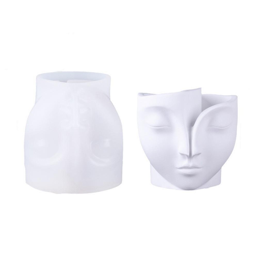 Heat Resistant Face Planter Mold Flexible Flower Pot Mold Unique Silicone Candy Mold  Craft Making