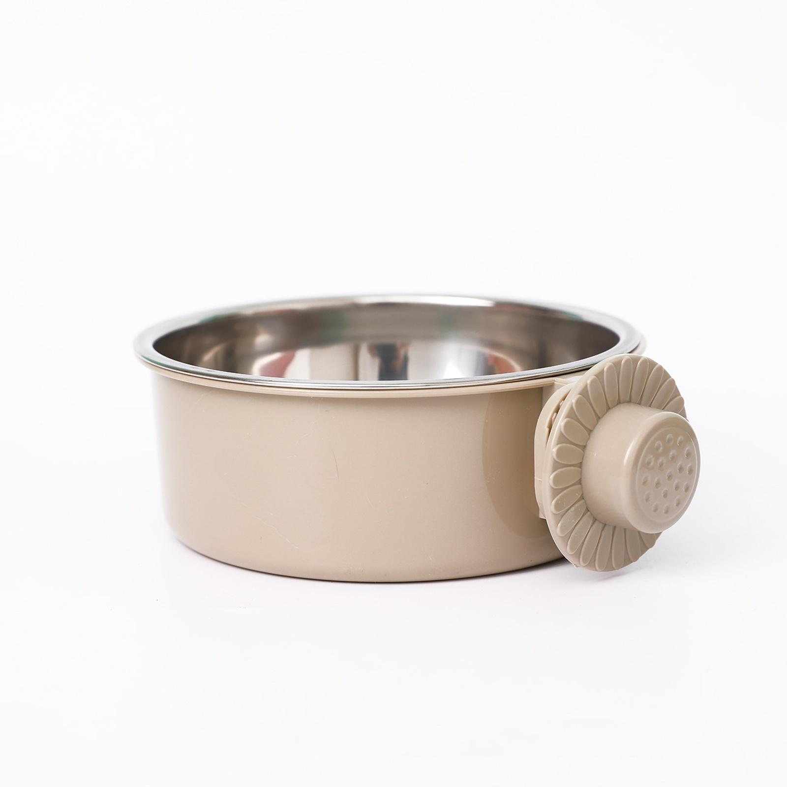 

Cage Mounted Dog Bowl Stainless Steel Pet Water Food Feeder -Spill Hanging Pet Bowl for Dogs Cats S