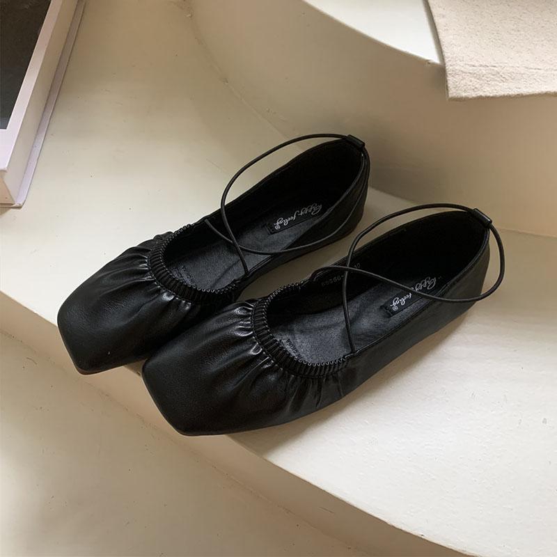 Fashion Soft Female Fashion Square Toe Ladies Flats With Shoes Casual Footwear Shallow Women Ballet Flats Slip On Shoes
