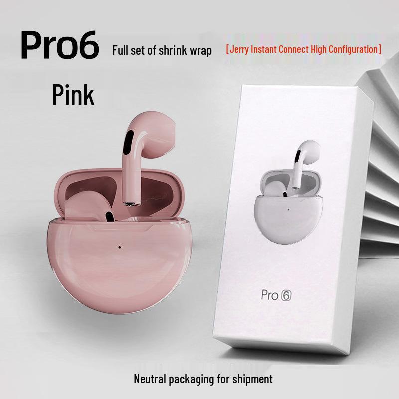 Pro6 6th Gen True Stereo Bluetooth TWS Earphones with Touch Control & Noise Reduction for Sports