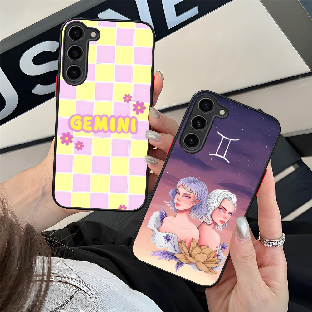 Zodiac Sign Gemini Mobile Phone Case for Samsung Galaxy S25 S24 S23 S22 S21 Plus FE Ultra Colorful Silicone Cover Luxury Cover