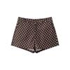 Women's High Neck Long Sleeve Polka Dot Jacket Loose Fit Two Piece Matching Mini Shorts Set Streetwear Spring Outfit