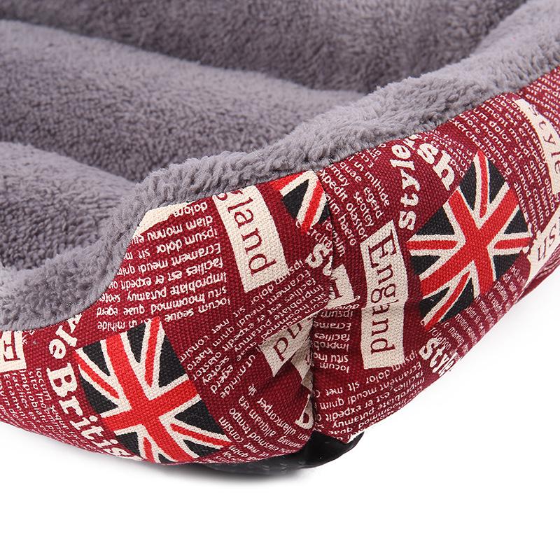 Four Seasons Universal Pet Bed - Customizable Logo, Fleece Warmth, Square Design for Dogs & Cats