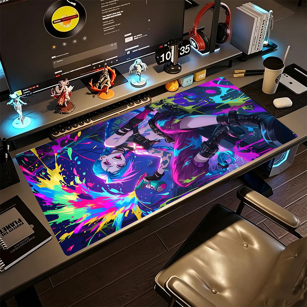 Cyberpunk Warrior Gaming Mouse Pad Gamer Mousepad Computer Desk Mat Non-Slip Rubber Bottom Computer Decor Item Office Use