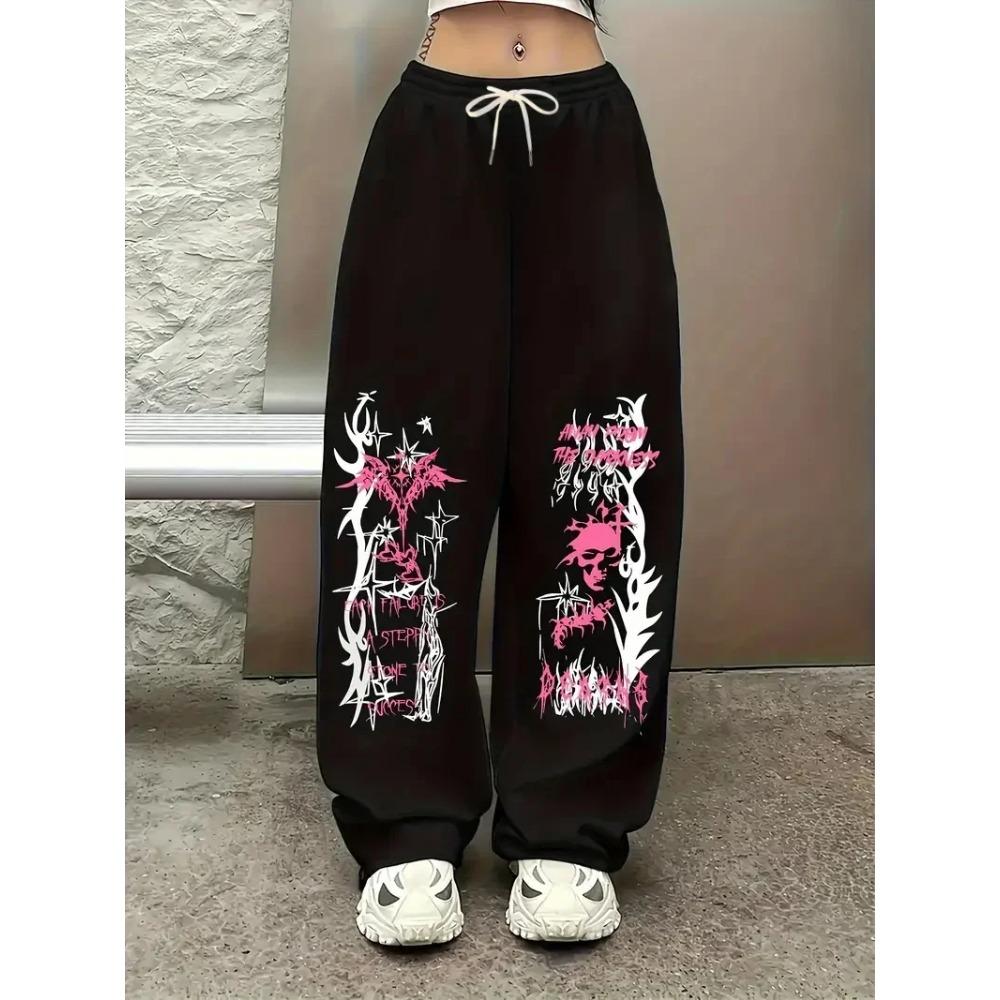 Gothic Style Flame Cross Print Wide Leg Pants Breathable Quick Drying Summer Sports Pants for Men And Women