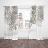 2 Peças de Elegantes Cortinas Estampadas com Penas Cinzas, Cortinas de Varão, Cortinas para Quarto e Sala de Estar,