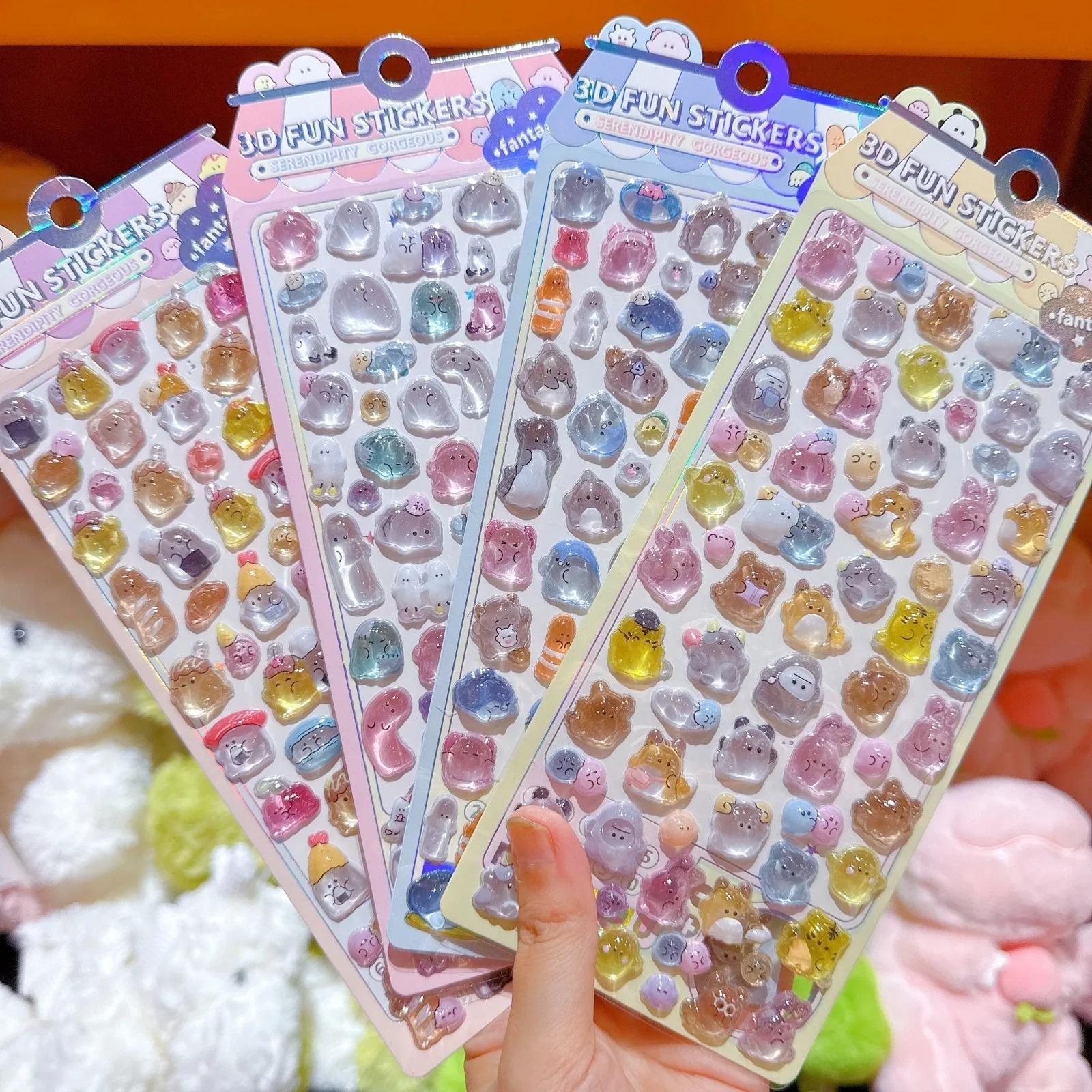 

Notebooks 4-Piece Kids Cartoon Cute Soft Ghost 3D Stickers - Adorable 3D Decor Decals For Phones, (As shown-32152)-