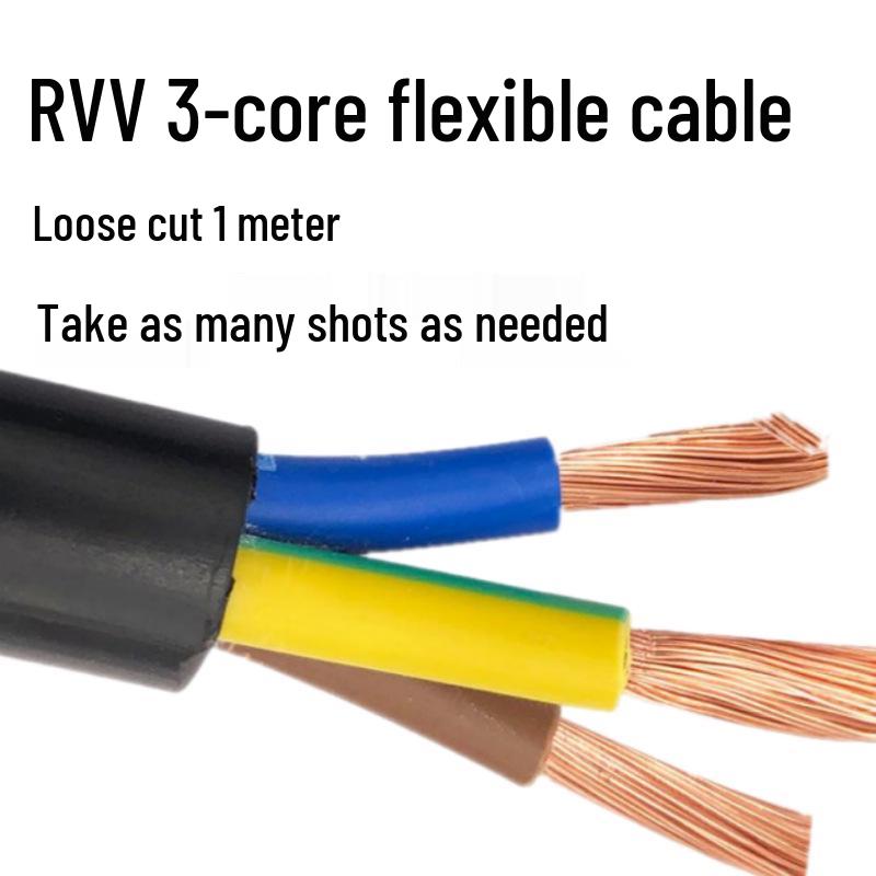 Cavo Fluviale a 6 Conduttori, RVV a 3 Conduttori 2,5mm², Rame a 4 Conduttori Standard Nazionale, Ritardante di Fiamma, Filo Flessibile.