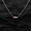 LGBT Statement Pendant Necklace New Rainbow Color Small Beads Pendant Necklace Stainless Steel Striped Bead Gay Pride