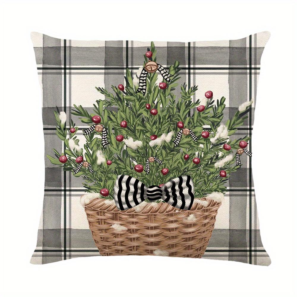 1Pc Christmas Winter Festival Pillowcase.Snowman,Snowflake,Gloves Pattern Bedroom Living Room Sofa Cushion Decorative Pillowcase
