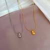 Small Water Drop Temperament Furnace Real Gold Necklace Female Collarbone Chain With Jewelry