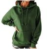 Women's Fashion Leisure Solid Color Pocket Long Sleeve Hooded Pullover Top