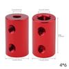 1PCS Rigid Shaft Coupling Aluminum Alloy Red Motor Coupler Connector Sleeve for RC / Airplane / Boat Motor Accessories with M4 Screws