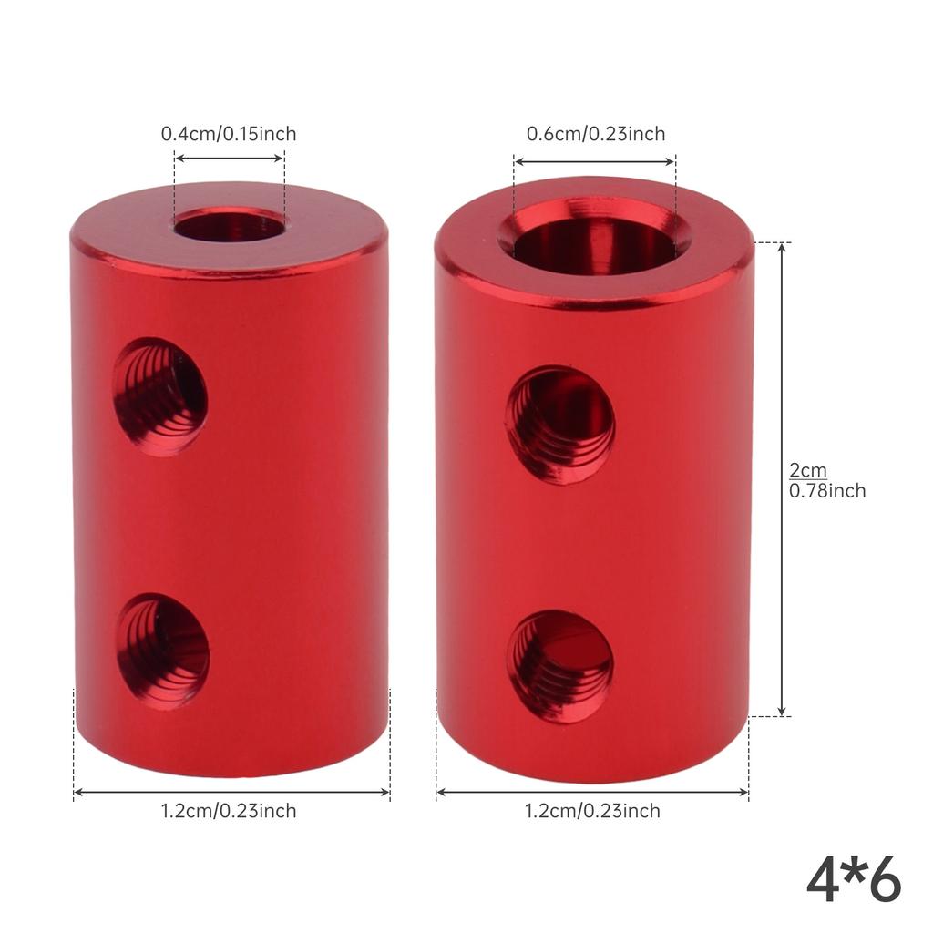 1PCS Rigid Shaft Coupling Aluminum Alloy Red Motor Coupler Connector Sleeve for RC / Airplane / Boat Motor Accessories with M4 Screws