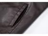 Men's Hooded PU Leather Motorcycle Jacket - Youth Casual Outdoor Faux Leather Jacket