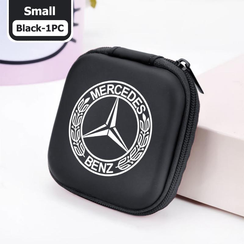 

For Benz Car Logo Earphone Organizer Box EVA Zipper Headset Storage case Accessories CLS SLK Sport ML C200 C260 C300 W205 CITAN