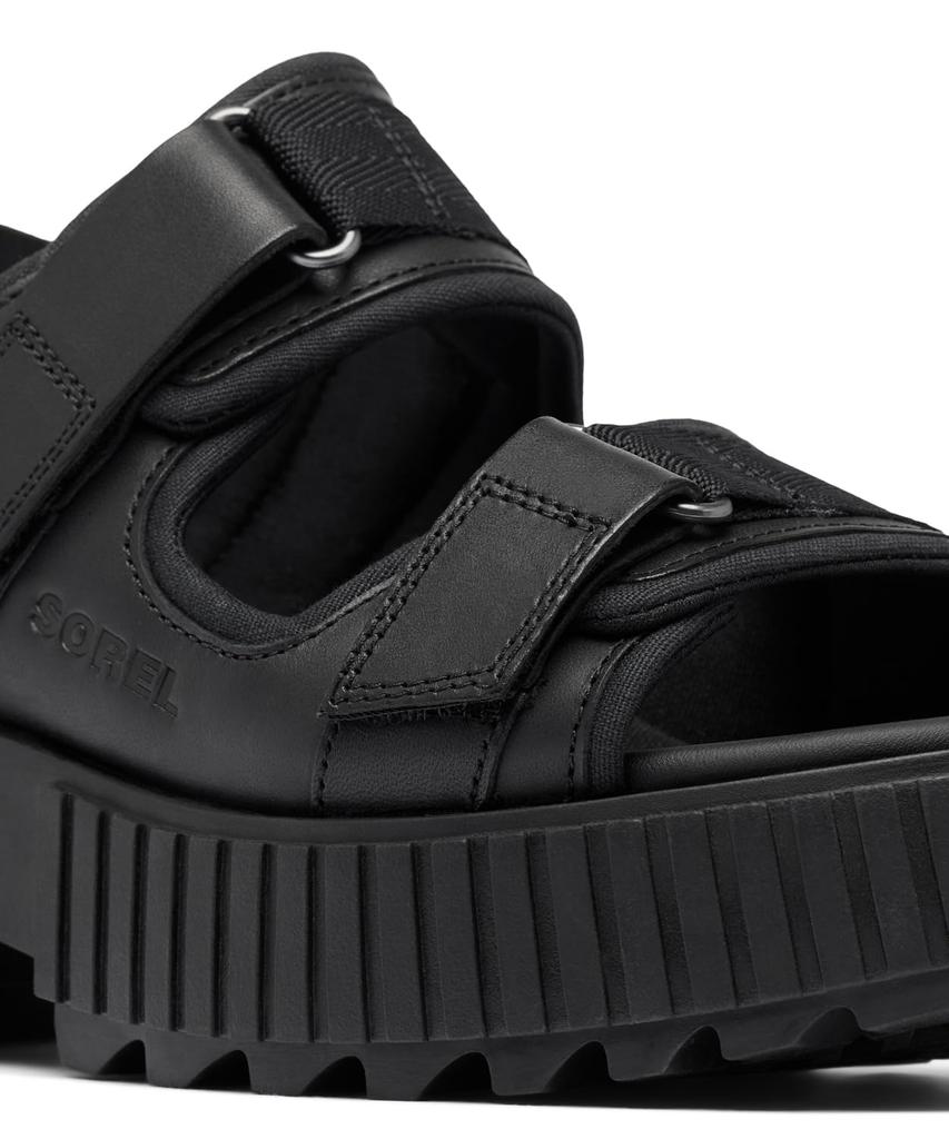 Sorel ONA Avenue Multi-Strap Mid Sandals, NL5235, Women's, Size 24.0cm, Black