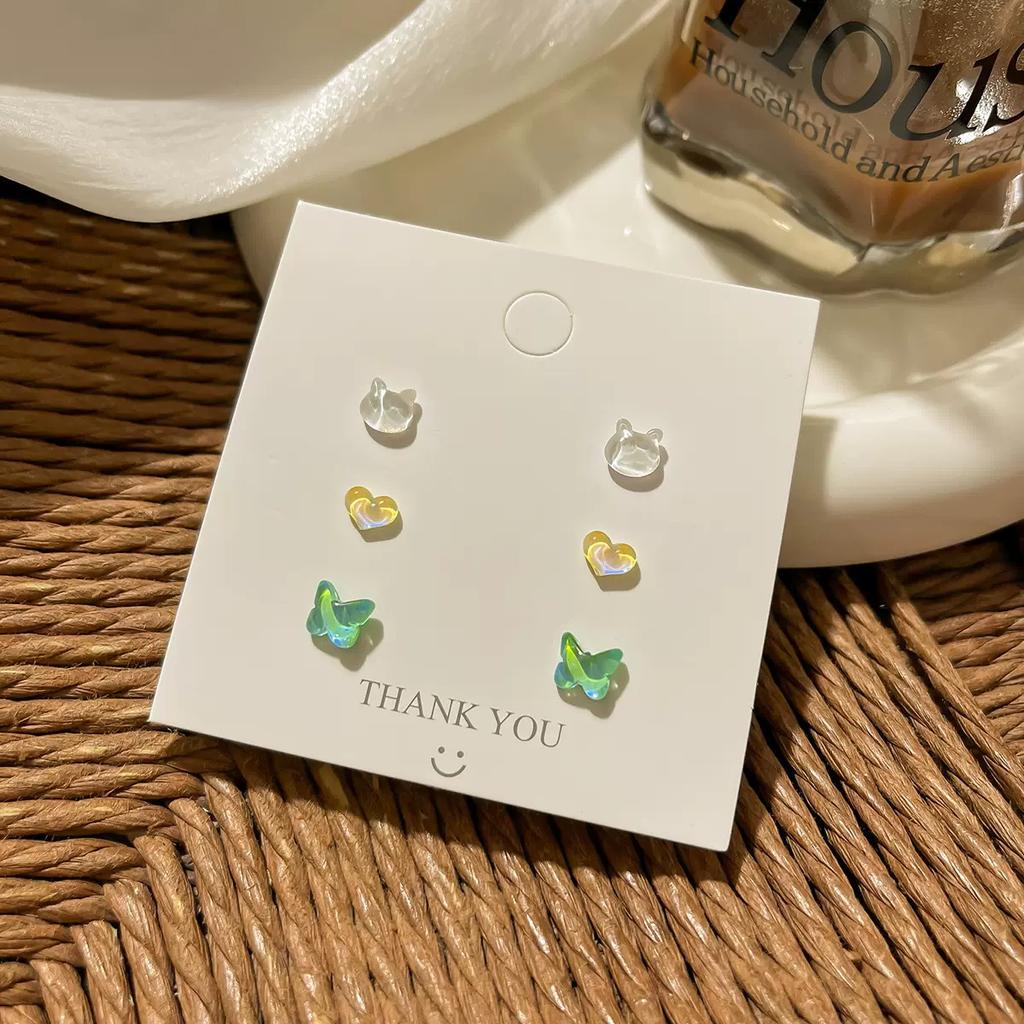 Super Flash Colorful Laser Love Stud Earrings Cute Daily Simple Earbone Studs Versatile Earrings Peach Heart Earrings Women