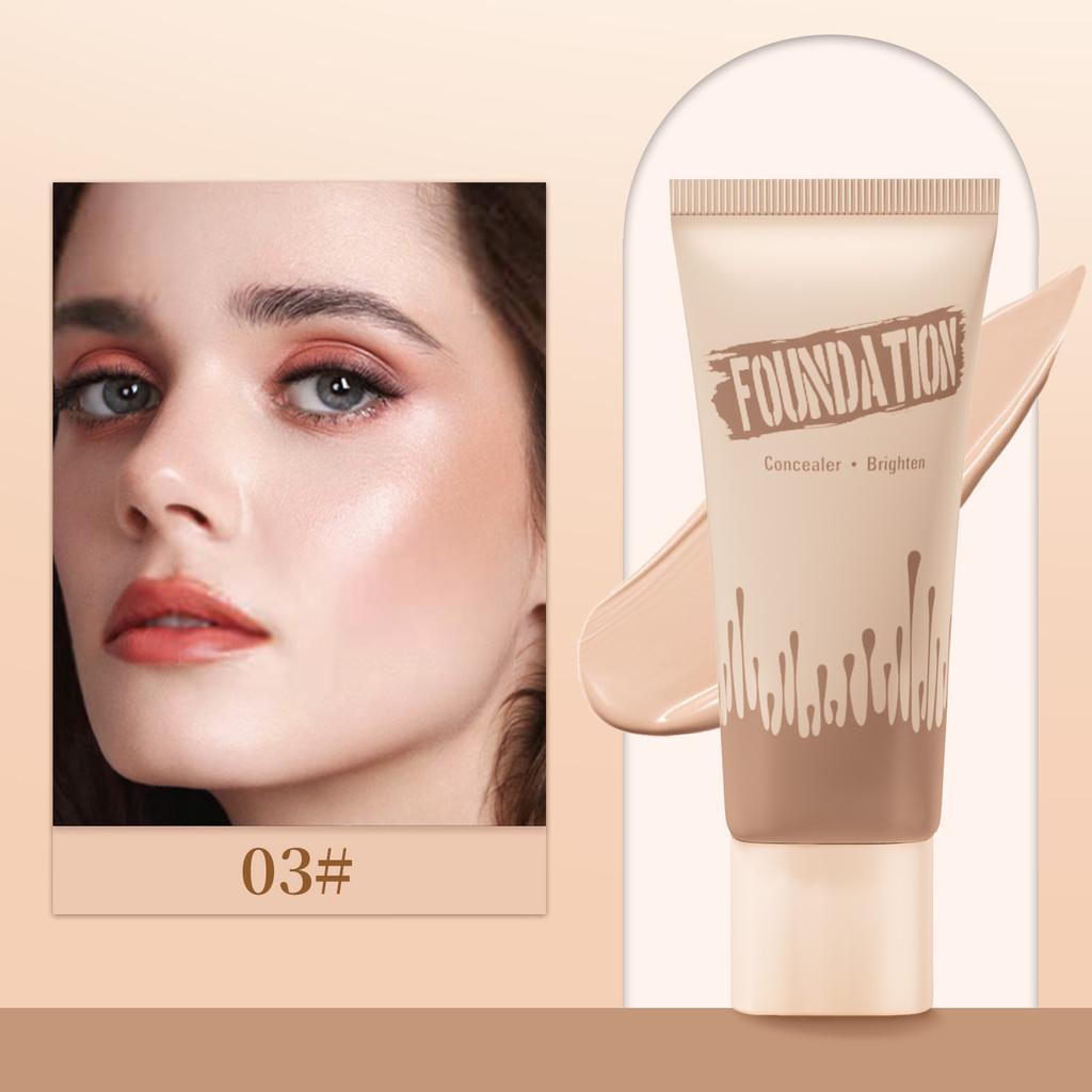 Full Coverage Foundation, Matte Finish Oil-control Liquid Foundation, Covering Blemishes and Dark Spot, Concealer Cream
