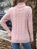 Pull à col roulé torsadé de couleur unie pour femme Automne/Hiver - Style décontracté européen et américain
