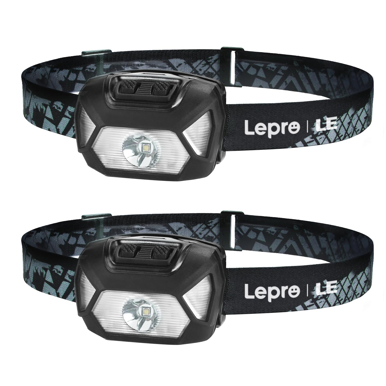 

Lepro Headlight LED Headlamp Set of 2 Super Bright 6 Lighting Modes LED Headlight Battery Operated Waterproof Lightweight Camping Outdoor Running For чёрный