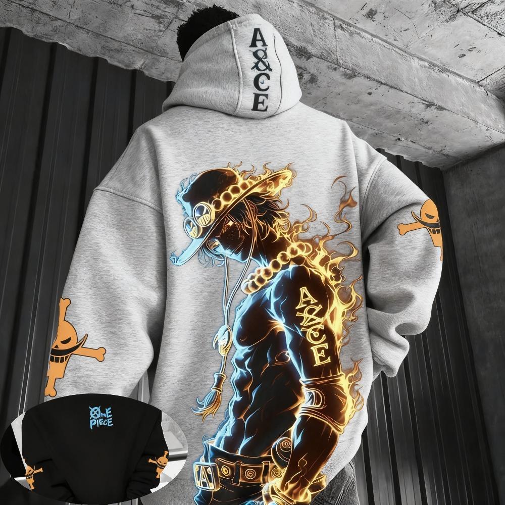 One Piece Hoodie Sweater Portgas D. Ace Japanese Anime Spring Autumn Children's Long-sleeved Parent-child Outfit