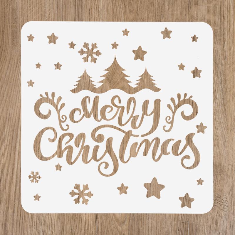 Christmas Painting Stencils Embossing Paper Card Scrapbooking Stamp Album Decoration New Year DIY Wall Window Decor Kids Gifts