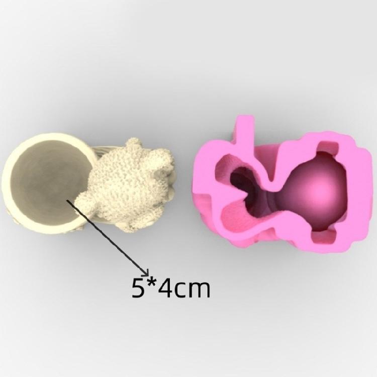 3D Bear Silicone Mould for Flower Pots Mold Concrete Cement Epoxy Resin Molds