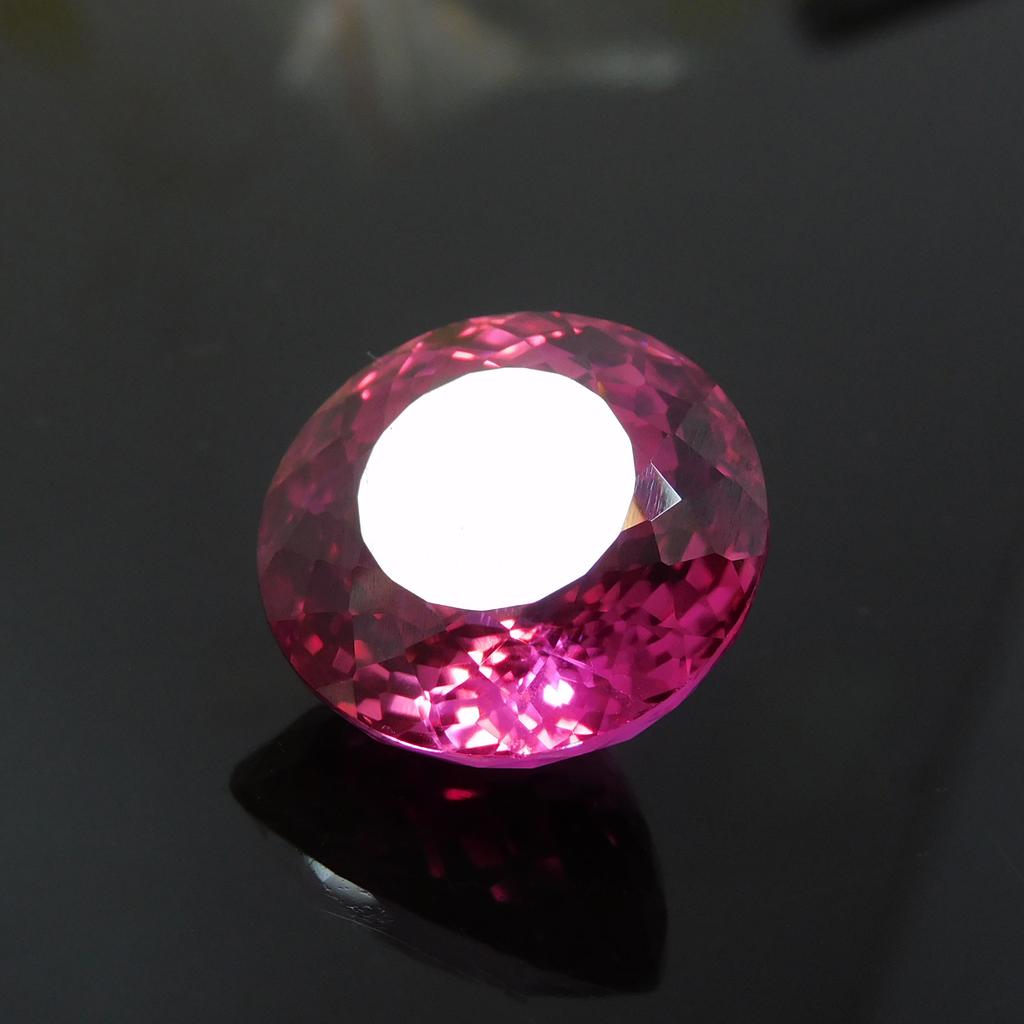 Pink Tourmaline Round Cut Natural Sapphire 31.90 Ct Loose Gemstone for Jewelry Making and Crafts