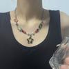 Y2K Heart Star Bead Pendant Necklace for Women Fashion Egirl Punk Grunge Clavicle Chain Fashion Valentines Day Gifts