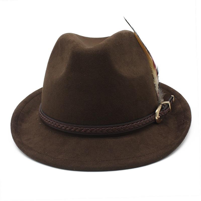 Faux Suede Gentleman Hat Small Brim Classic Jazz Panama Hat