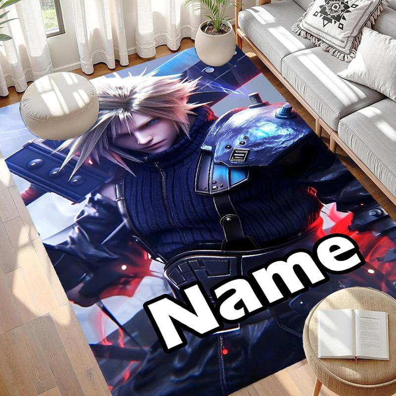 Custom Name Personalized Final Fantasy Print Carpet, Versatile Home Decor Rug, for Playroom, Apartment, Balcony, Entryway, Hallway Gift