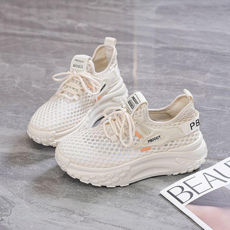 Summer women's shoes new breathable hollow mesh shoes children's versatile platform sports shoes casual dad shoes