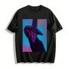 Cyber Chinese Style Cool Pointed Hat Character Print T-Shirt Unisex Loose Streetwear Top Pure Cotton T-shirt